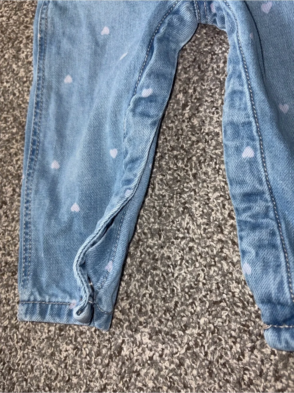 OshKosh B'gosh Light Blue Denim Overalls with Heart Pocket 12M Baby Jeans